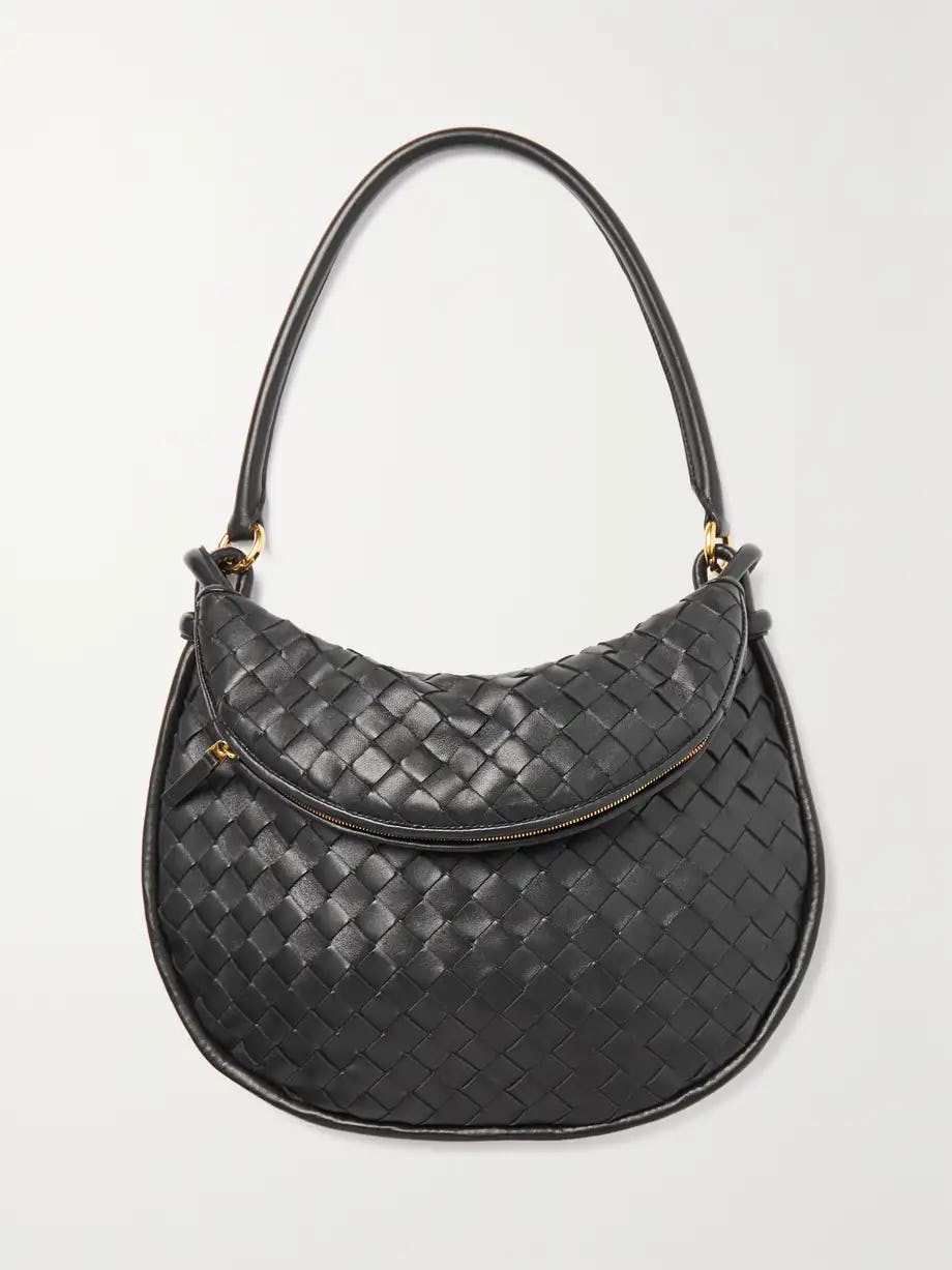 Gemelli medium intrecciato leather shoulder bag