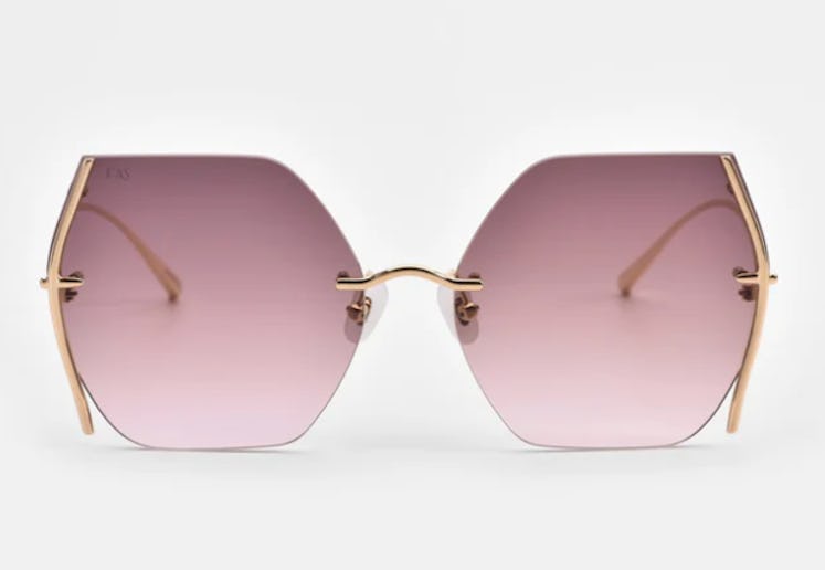 faded rimless sunglasses
