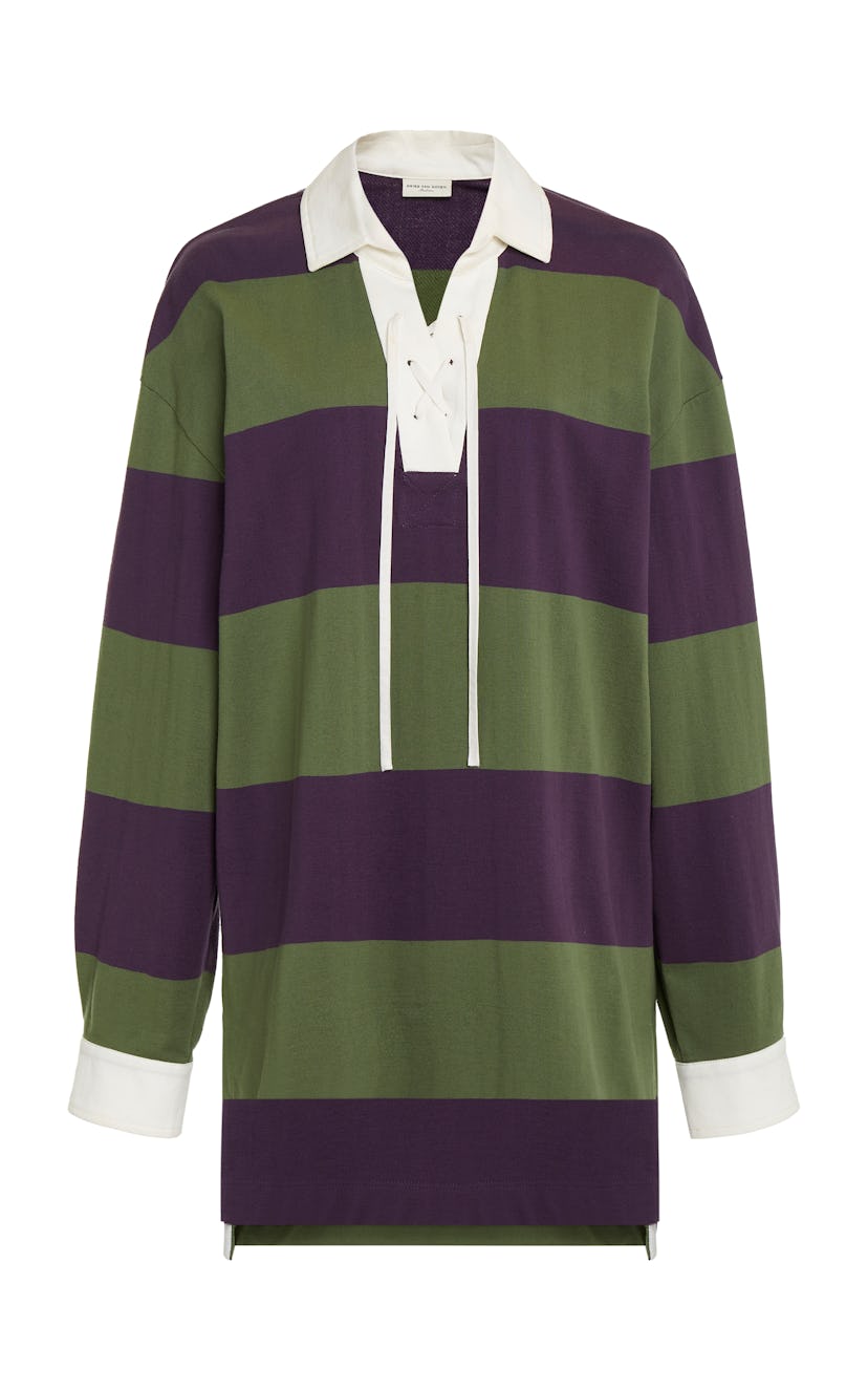 Chu Striped Cotton-Linen Rugby Top