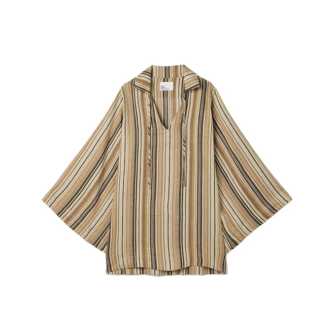Striped Linen-Blend Tunic