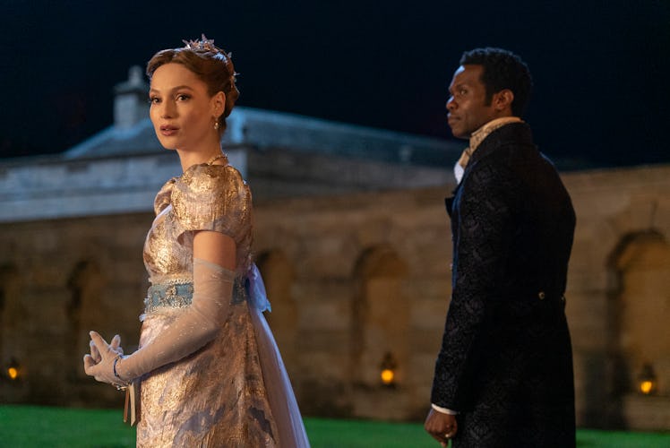 Hannah Dodd as Francesca Bridgerton and Victor Alli as John Stirling