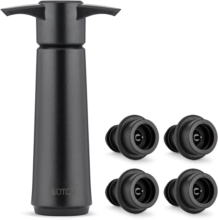 WOTOR Wine Saver Pump with 4 Vacuum Stoppers