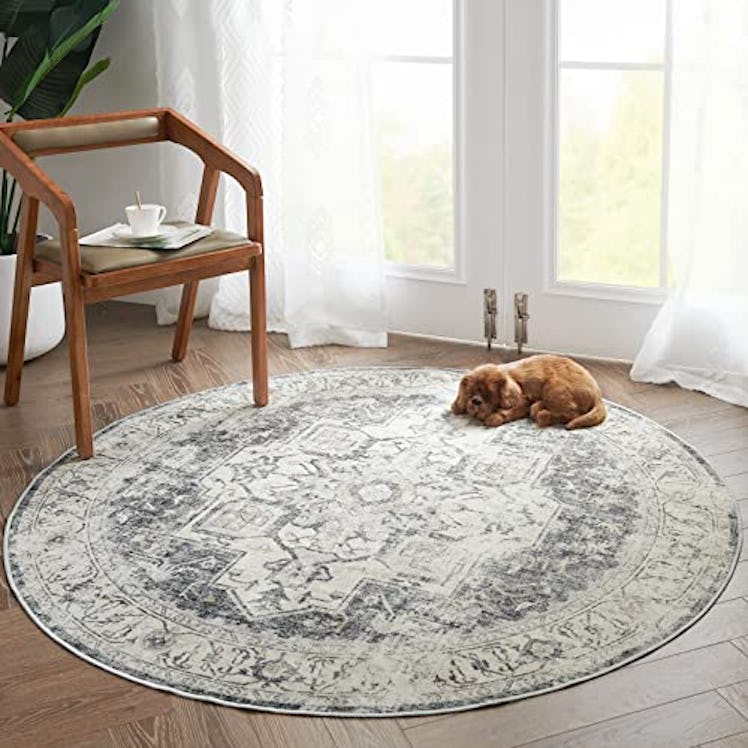 jinchan Washable Round Area Rug