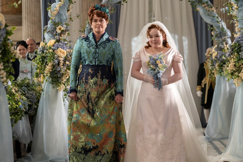 Penelope and Portia's dresses at Penelope's wedding in 'Bridgerton' Season 3 had special meaning.