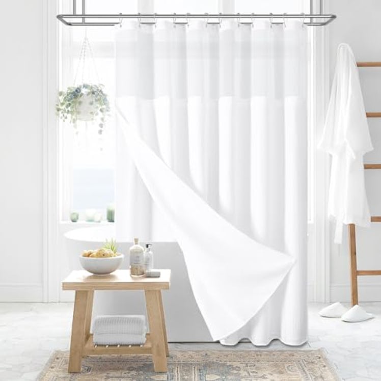 Dynamene Mesh Window Waffle Shower Curtain