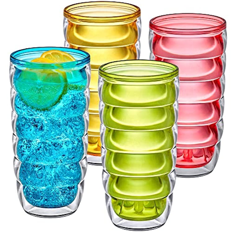 Amazing Abby 24-Ounce Insulated Plastic Tumblers (Set of 4)