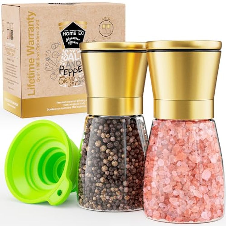 HOME EC Gold Salt & Pepper Grinder Set (2-Pieces)