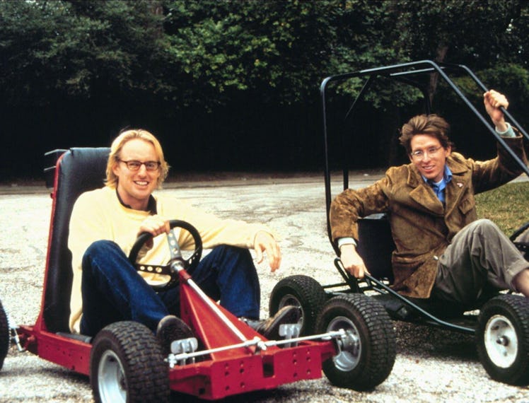 Wes Anderson on the set of ‘Rushmore’ with cowriter Owen Wilson