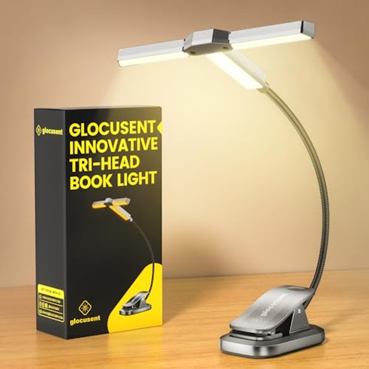 Glocusent Innovative Tri-Head Book Light