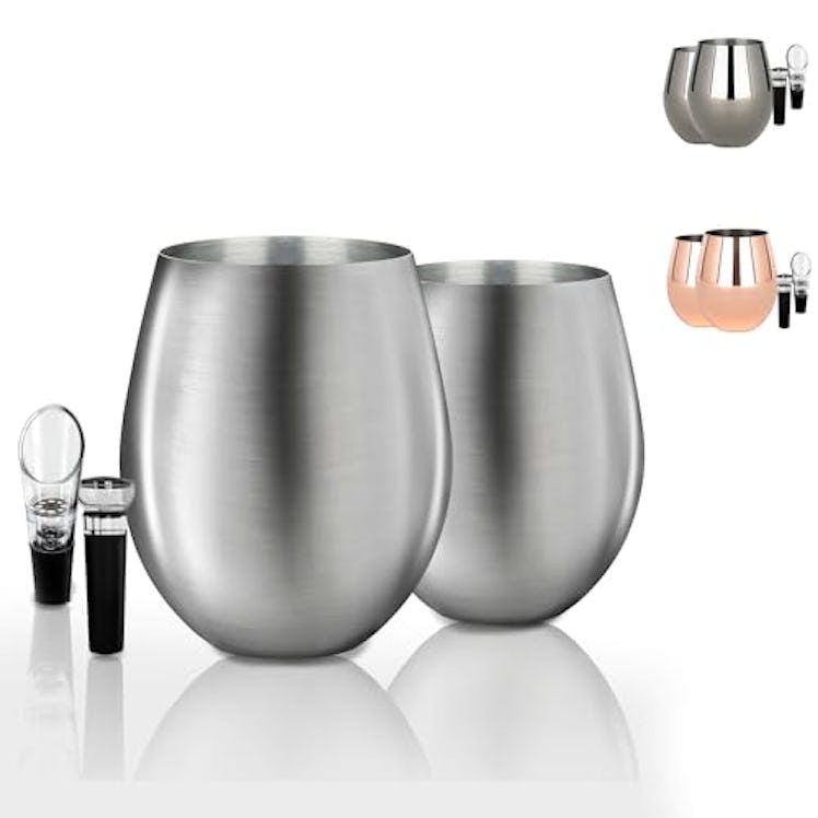 TenTen Labs Stainless Steel Wine Glasses (2-Pack)