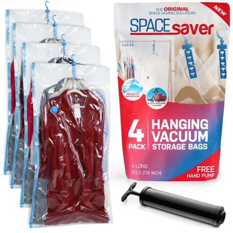 Spacesaver Hanging Vacuum Storage Bags (4-Pack)