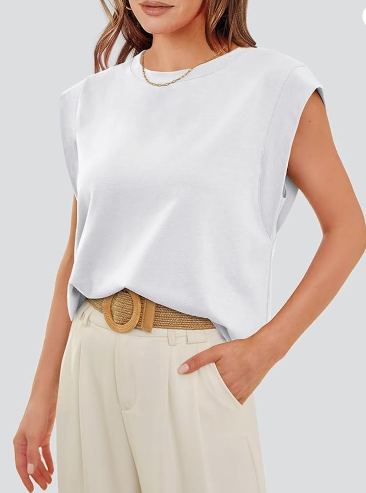 WIHOLL Cap Sleeve Basic Tee 