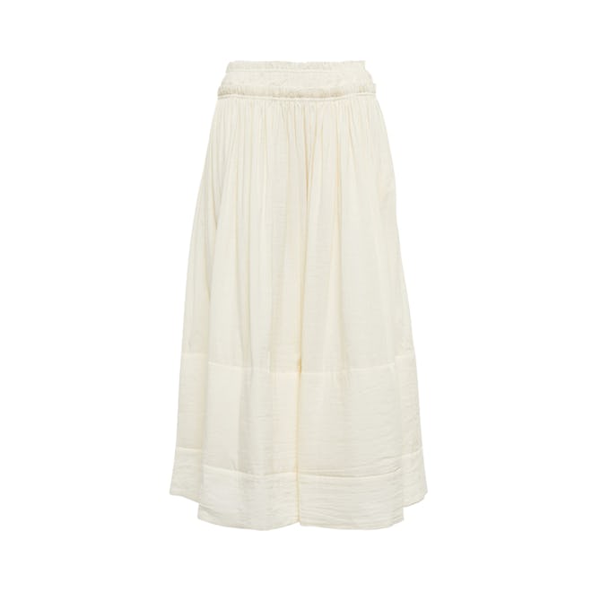 Cotton And Linen Midi Skirt