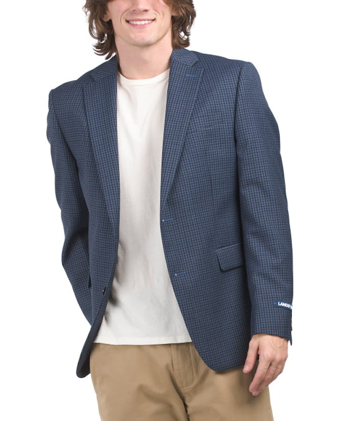 Wool Blend Checked Sport Coat