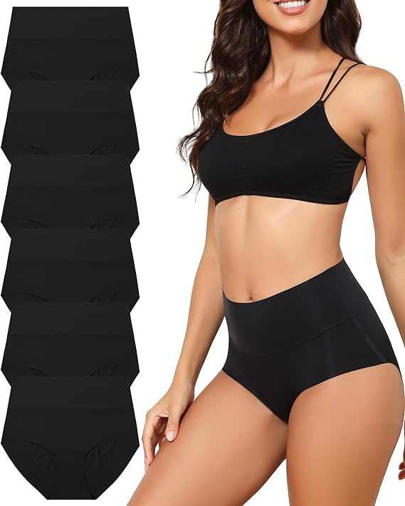 LEVAO High-Waist Seamless Underwear (6-Pack)