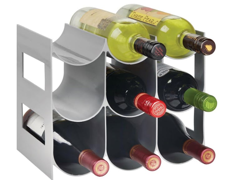 mDesign Plastic Water Bottle Organization/Wine Rack Organizer