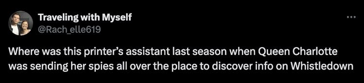 Tweet about Lady Whistledown reveal in 'Bridgerton' Season 3
