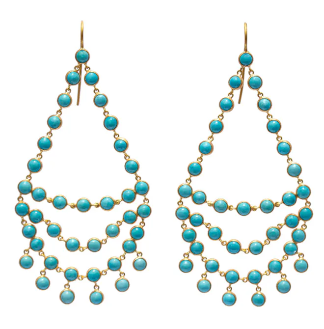 Extra Large Turquoise Dancing Emilie Earrings