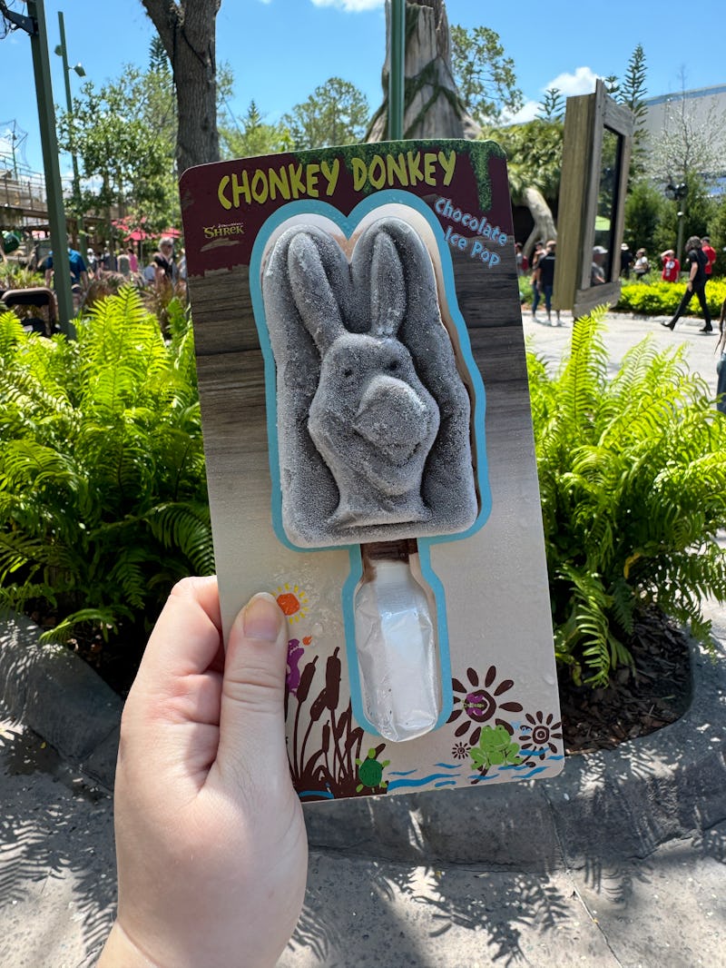 I tried the Donkey chocolate popsicle at DreamWorks Land. 
