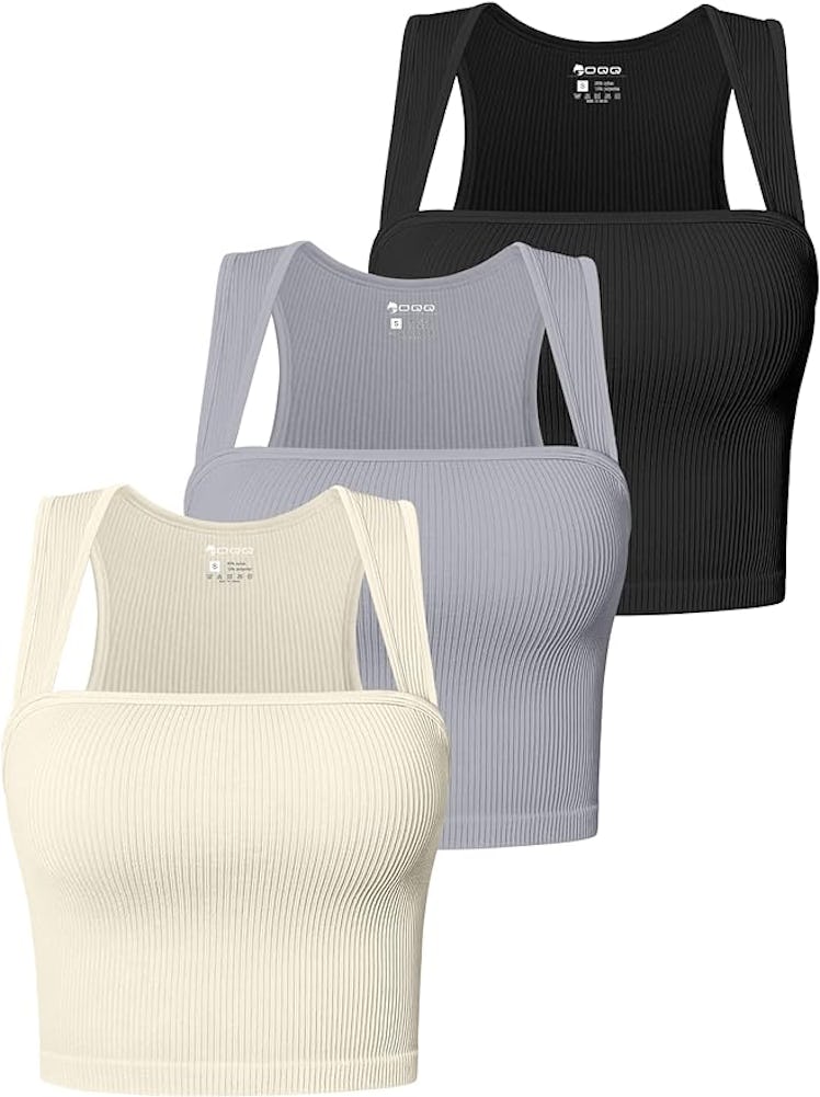 OQQ Square-Neck Tank Top (3-Pack)