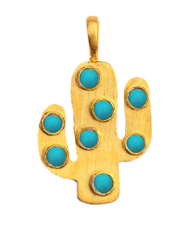Turquoise Cactus Charm