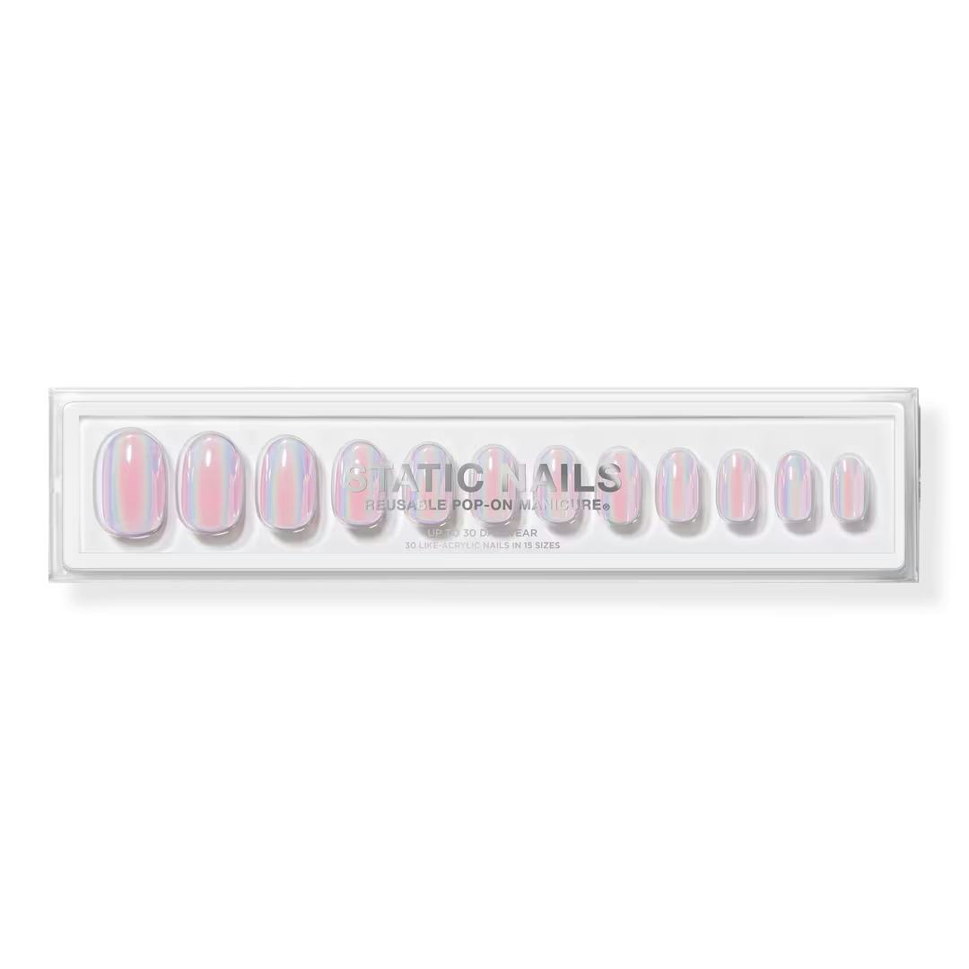 Static Nails Digital Pink Reusable Pop-On Manicures