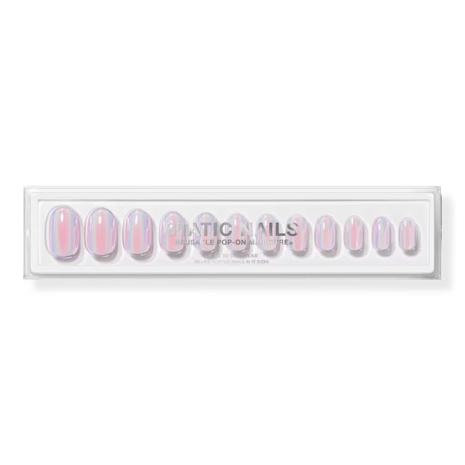 Static Nails Digital Pink Reusable Pop-On Manicures