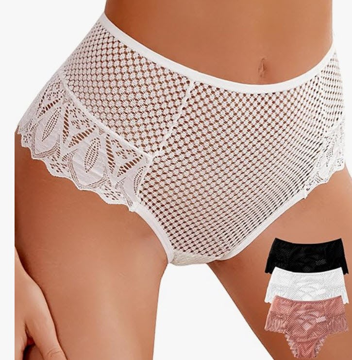 OLIKEME High Waisted Bikini Underwear (3-Pack)