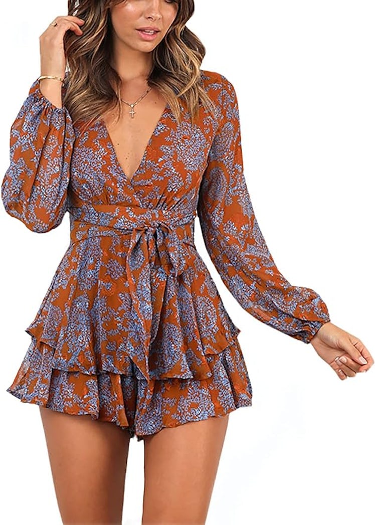 AIMCOO Deep V-Neck Romper