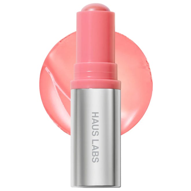 HAUS LABS Color Fuse Longwear Hydrating Glassy Lip + Cheek Blush Balm Stick in Glassy Pomelo