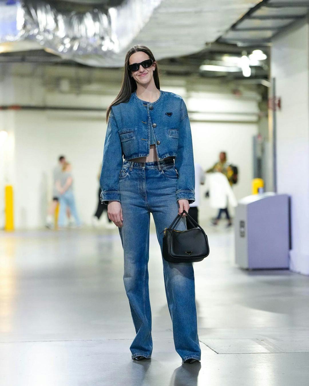 Caitlin Clark wore Prada to the Indiana Fever vs. Chicago Sky game.