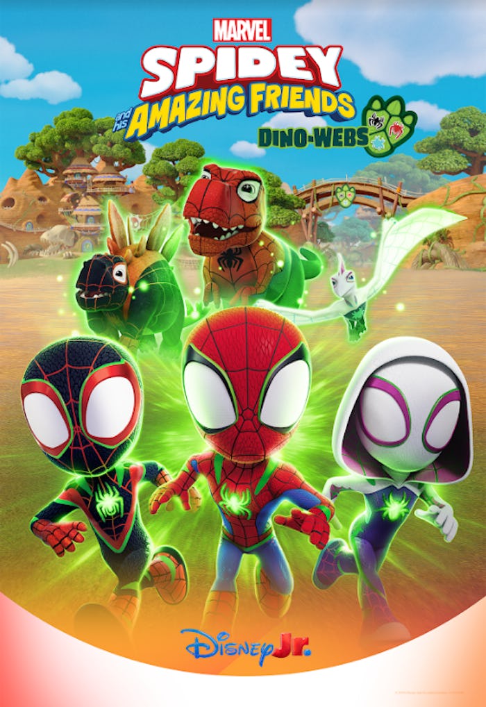 Key art for Marvel's 'Spidey and his Amazing Friends' Dino-Webs