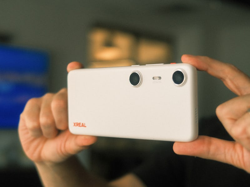 The Xreal Beam Pro has dual 50-megapixel cameras for capturing 3D videos and photos.