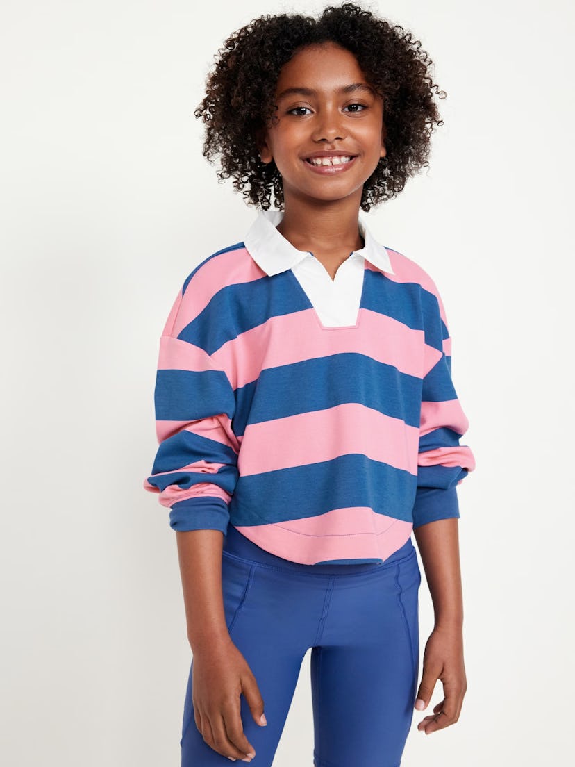 Collared Striped Pullover Top