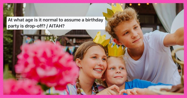A mom polled the group on what they think the “normal” age is to assume a birthday party is a drop-o...