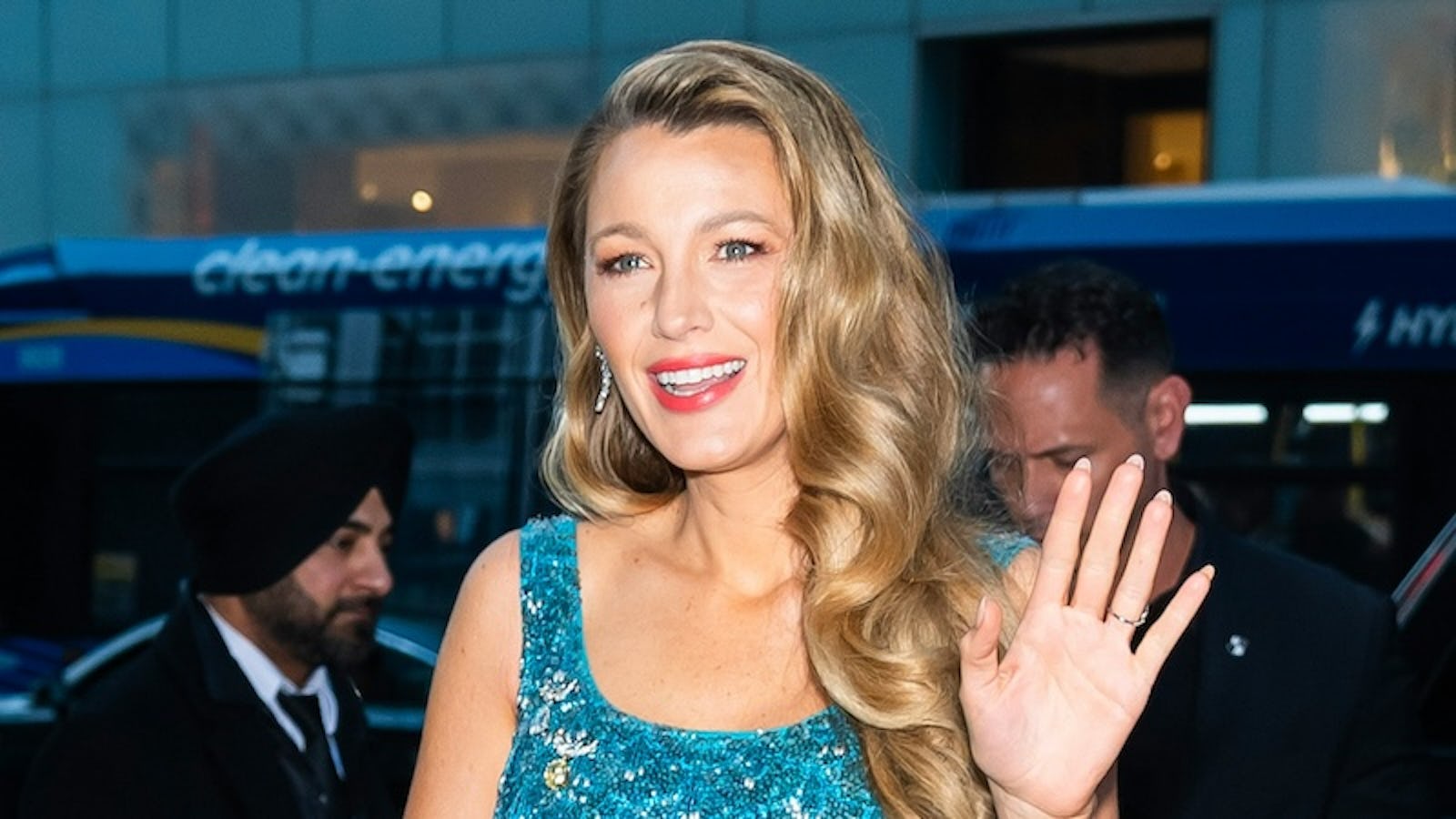 Blake Lively wears sparkly blue dress for Tiffany event
