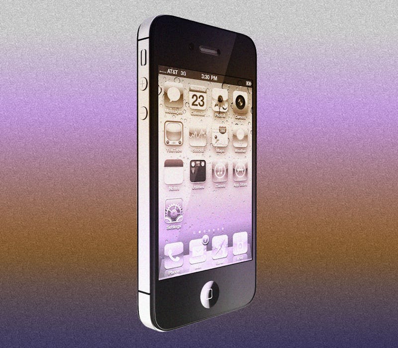 An iPhone 4 running iOS 4 on its Retina display