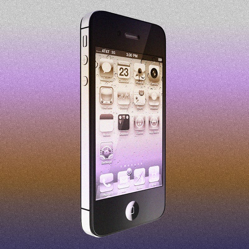 An iPhone 4 running iOS 4 on its Retina display