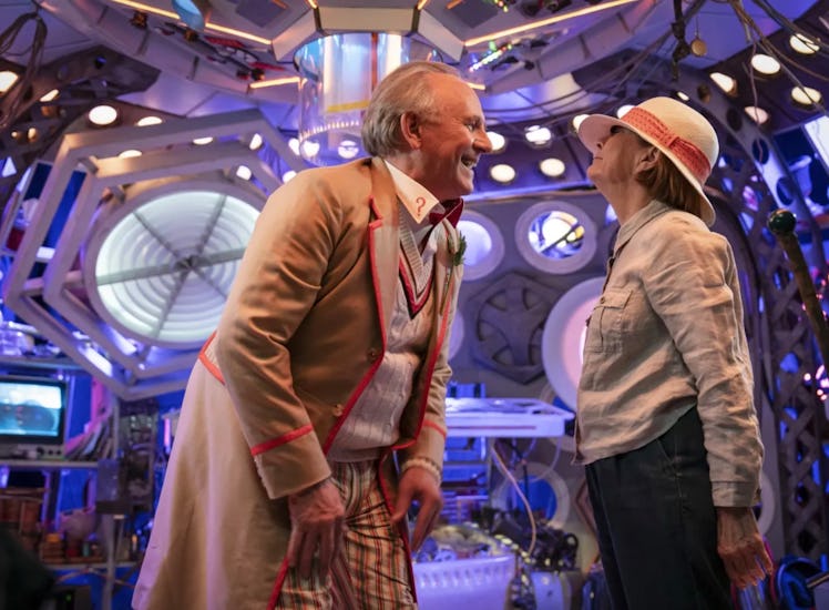 The Doctor (Peter Davison) and Tegan (Janet Fielding) in the Memory TARDIS