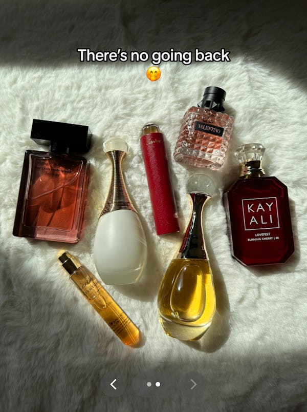 A screenshot from a TikTok about perfume.