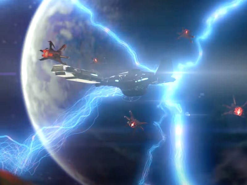 The USS Voyager-A in battle in Season 2 of 'Star Trek: Prodigy.'