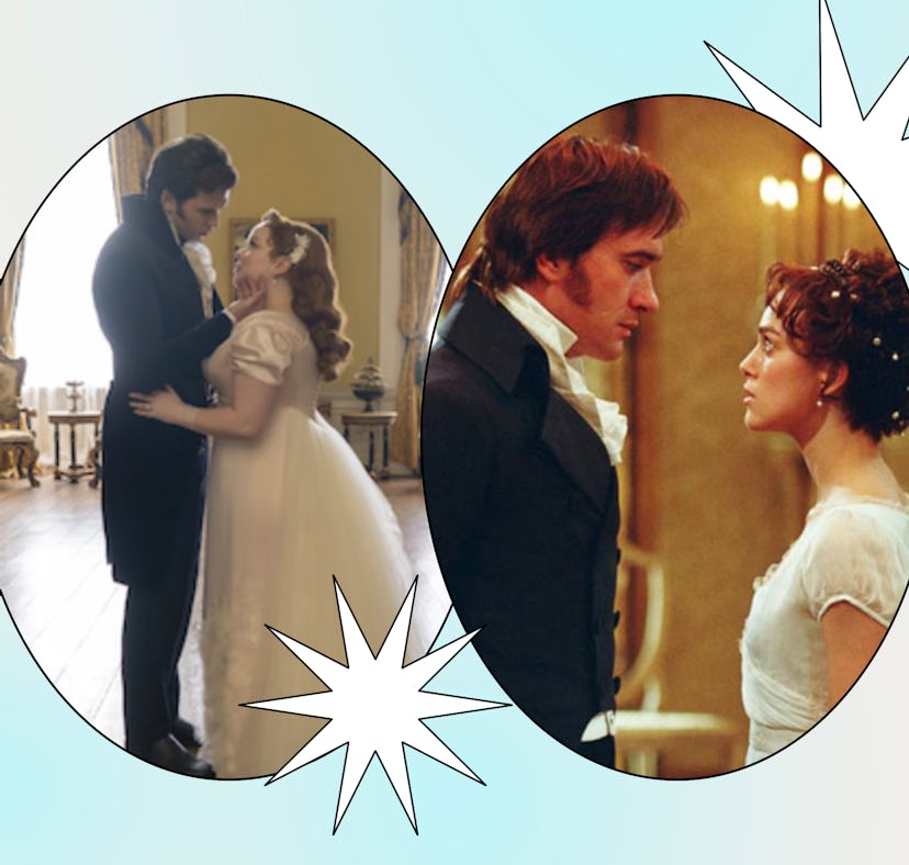 Penelope and Colin in 'Bridgerton' and Elizabeth Bennet and Mr. Darcy in 'Pride & Prejudice'