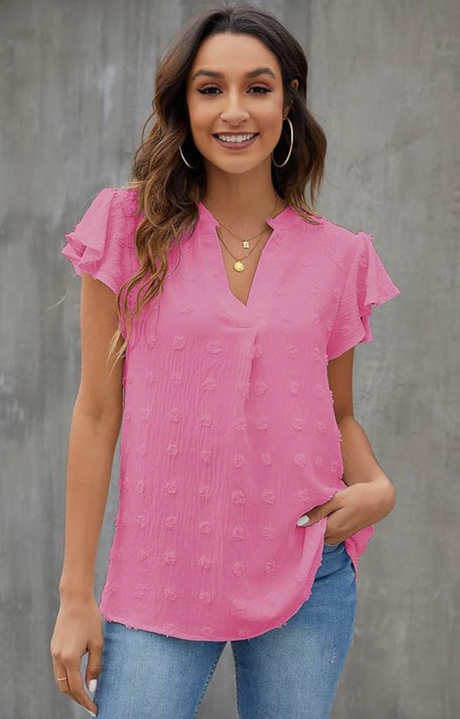 Blooming Jelly V Neck Ruffle Blouse