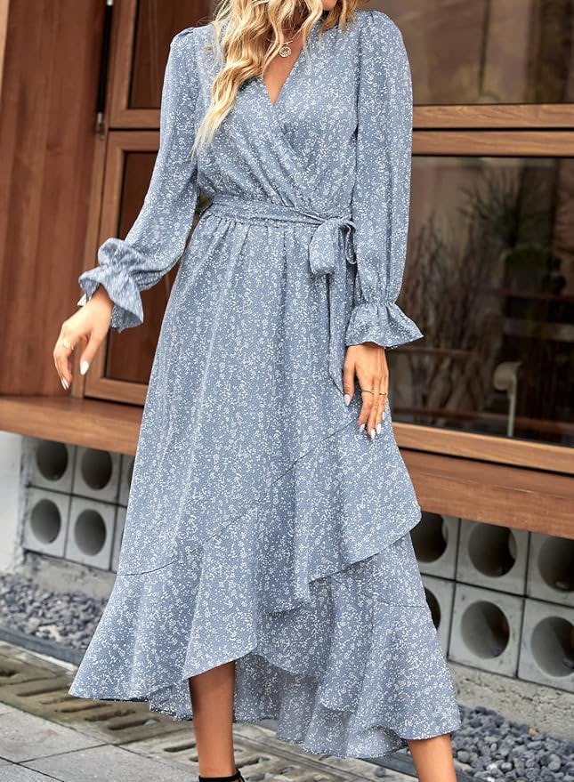 BTFBM Long Sleeve Wrap Maxi Dress