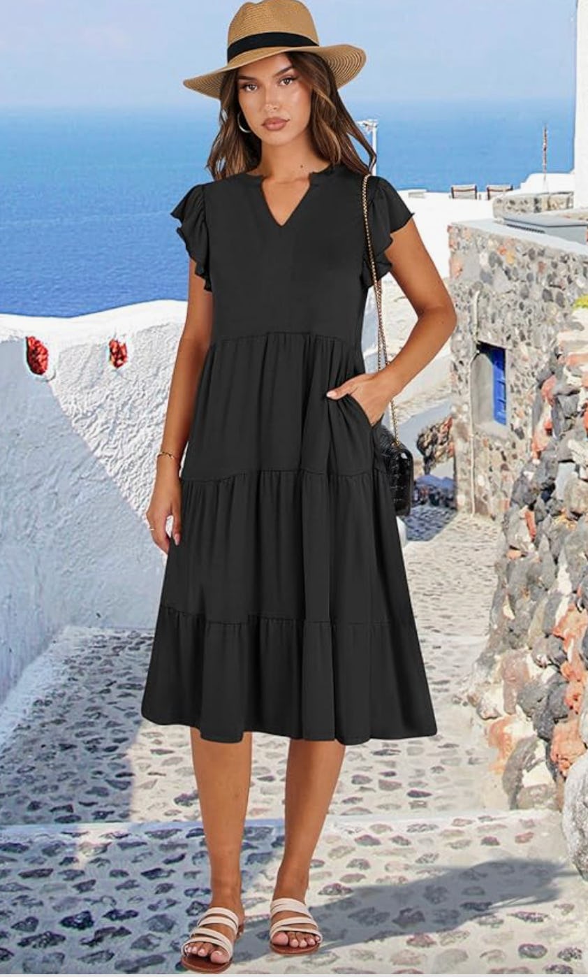 ANRABESS V Neck Midi Dress