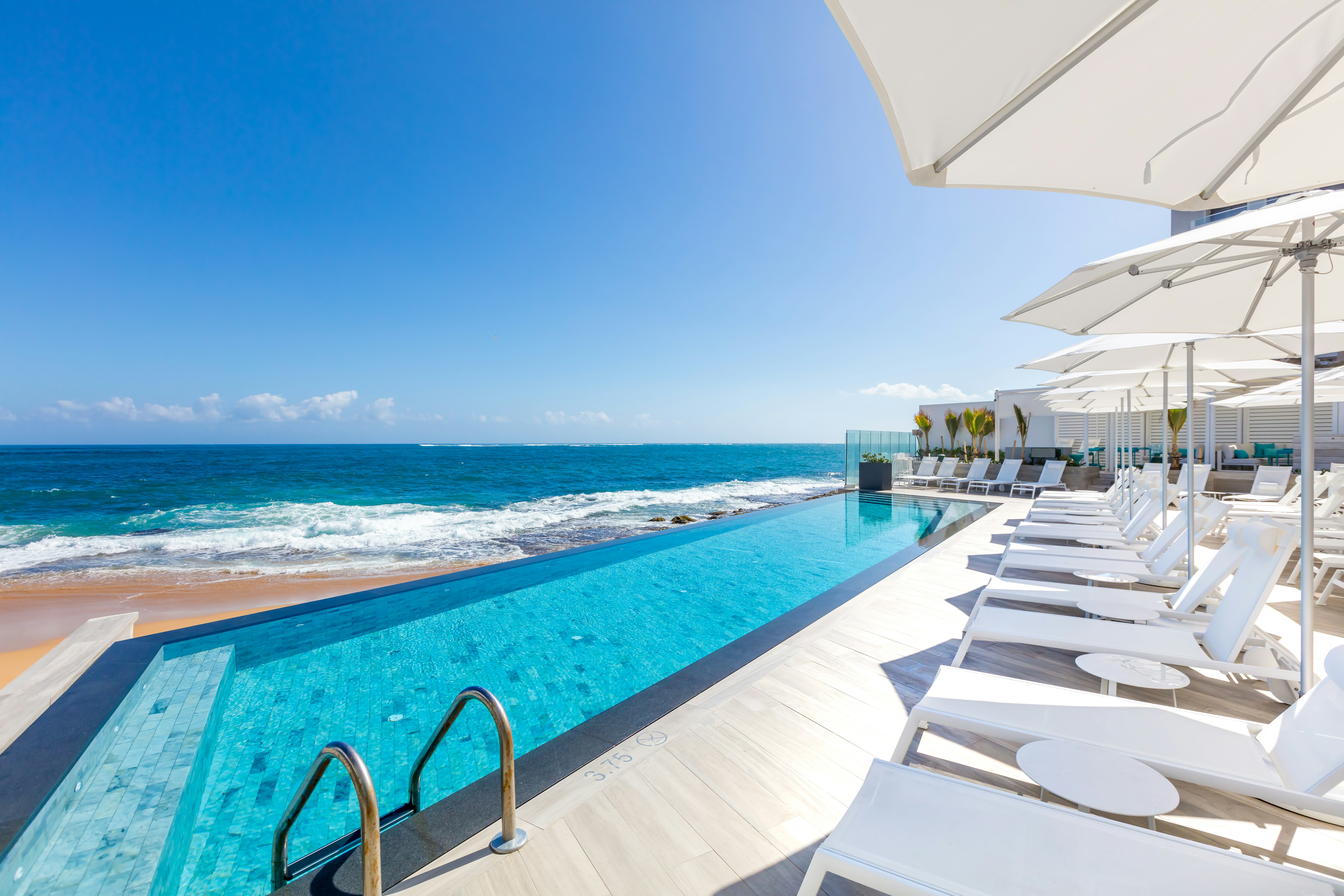 The infinity pool deck at Condado Ocean Club in San Juan, Puerto Rico