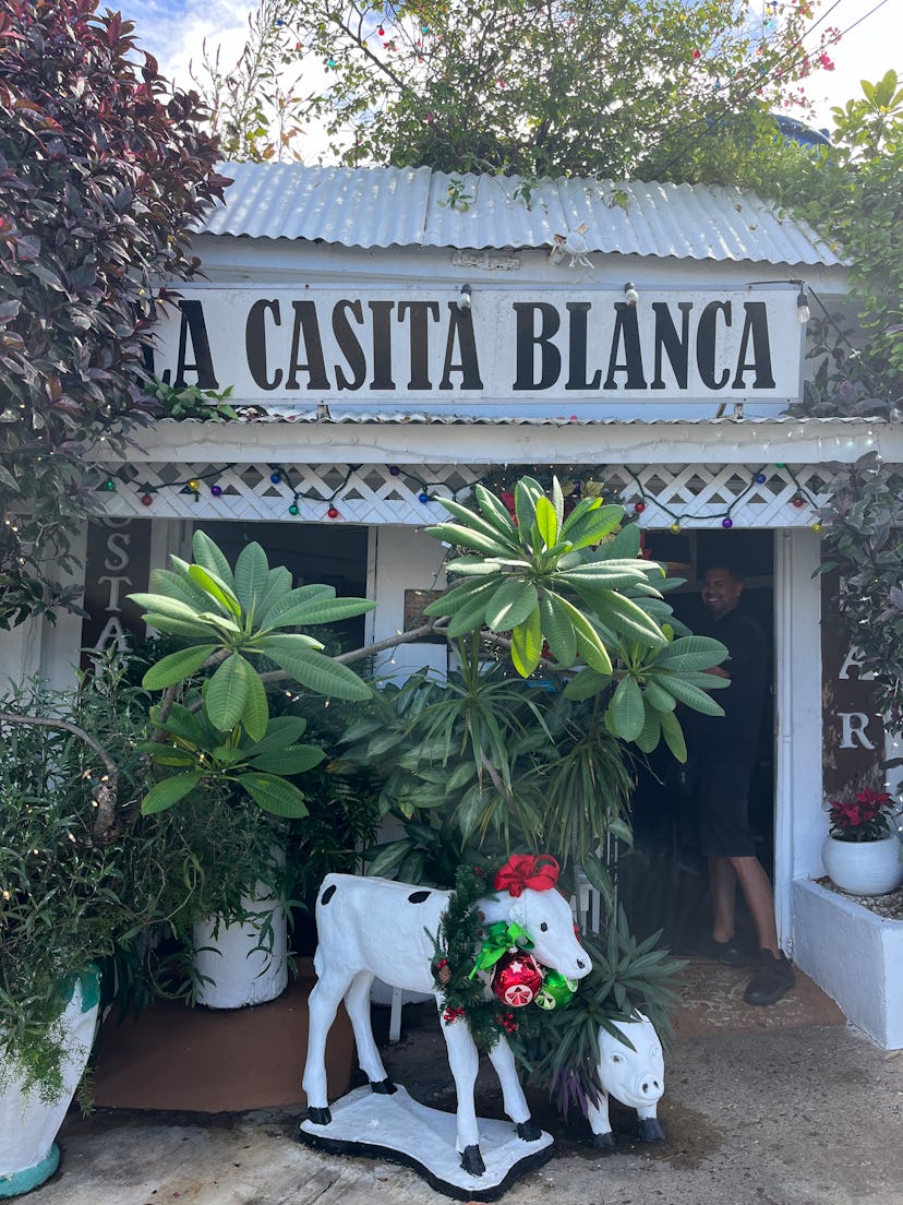 The exterior of La Casita Blanca in San Juan, Puerto Rico