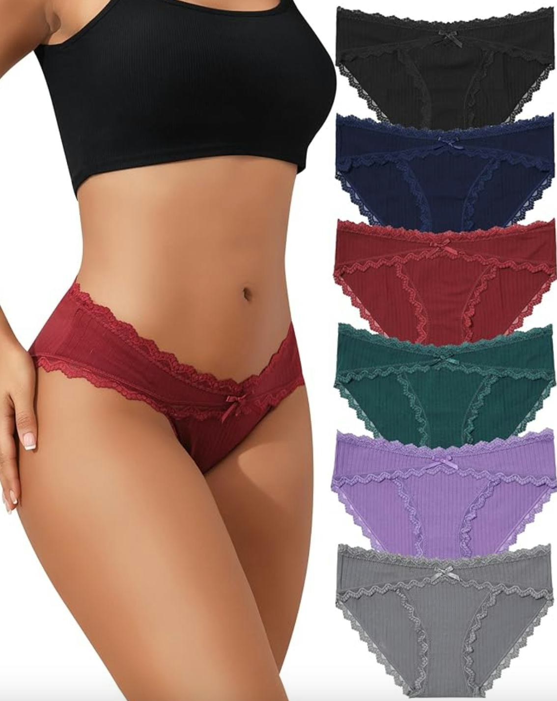 LEVAO Cheeky Bikini Panties (6-Pack)