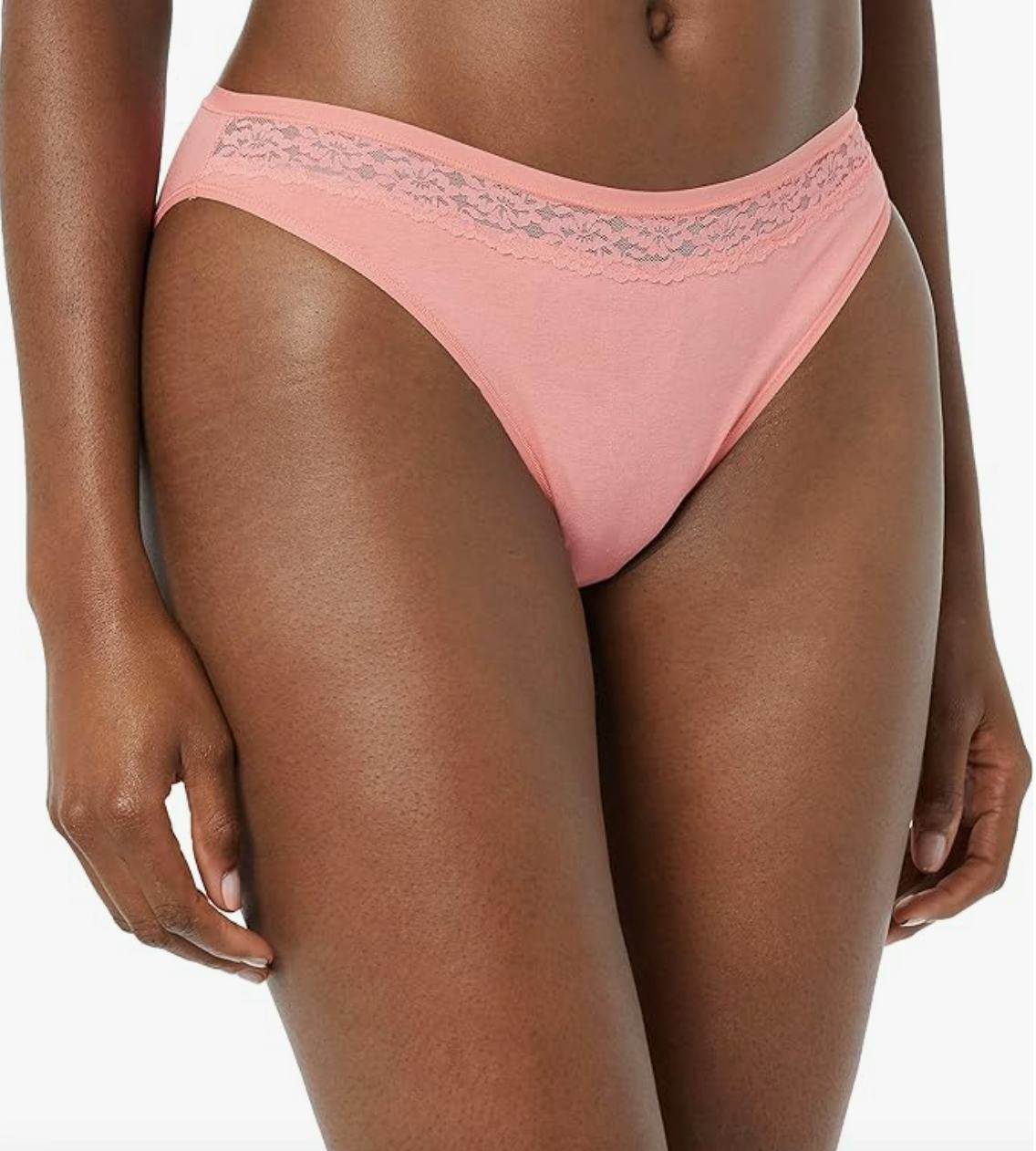 Amazon Essentials Cotton and Lace Bikini Underwear (4-Pack)