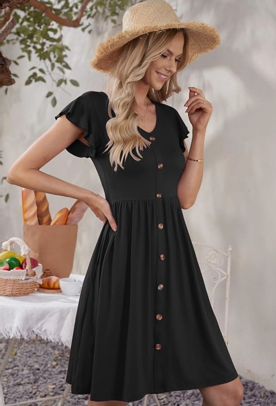 WNEEDU Casual Loose Swing Dress